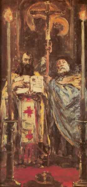 St. Cyril and St. Methodius Oil Painting by Jan Matejko