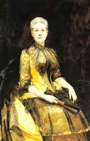 A Portrait of Mrs. James Leigh Coleman Oil Painting by Raimundo de Madrazo y Garreta