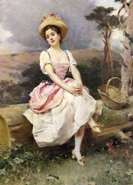 A Rest along the Way Oil Painting by Raimundo de Madrazo y Garreta