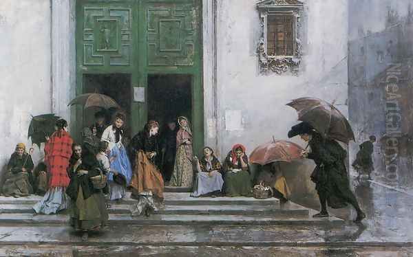 Coming out of Church Oil Painting by Raimundo de Madrazo y Garreta