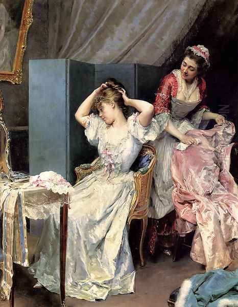 La Toilette Oil Painting by Raimundo de Madrazo y Garreta