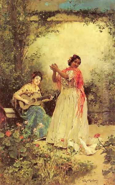 Beauty and Singing Oil Painting by Raimundo de Madrazo y Garreta