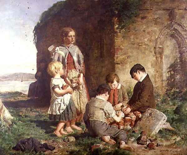 The Past and Present, 1860 Oil Painting by William McTaggart