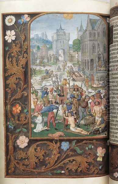 Folio From The Mayer Van Den Bergh Breviary Oil Painting by Flemish Miniaturist