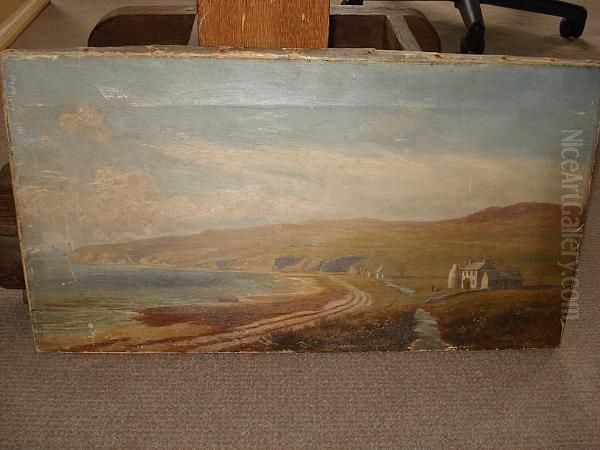 View Of Nether Scapa House And Scapa Beach, Orkney Oil Painting by Robert Gallon