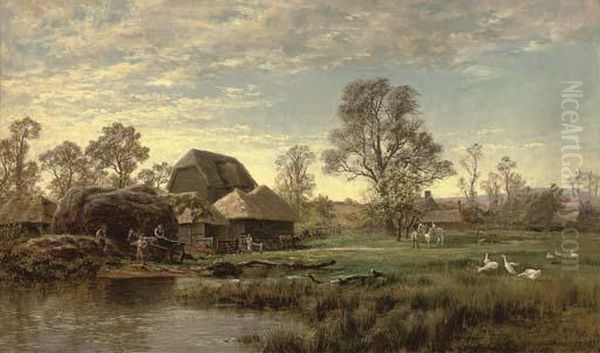 A Farmstead Oil Painting by Robert Gallon