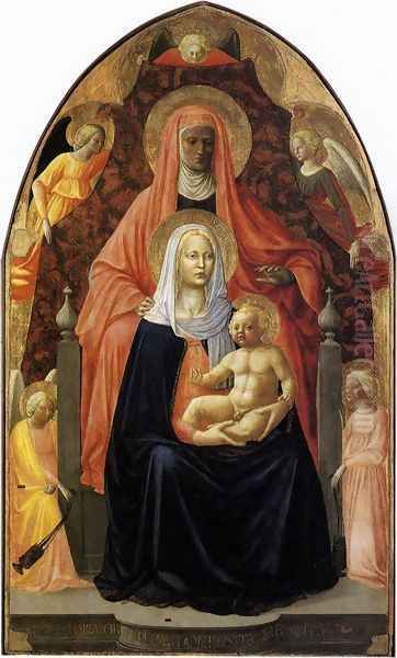 The Madonna and Child with Saint Anne 1424 Oil Painting by Masaccio (Tommaso di Giovanni)