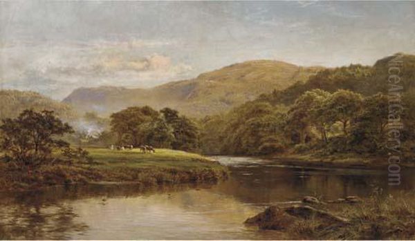 The Tranquil River, Summer Oil Painting by Robert Gallon