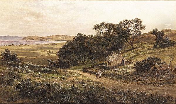 Landscape With Figures At Colwyn Bay Oil Painting by Robert Gallon