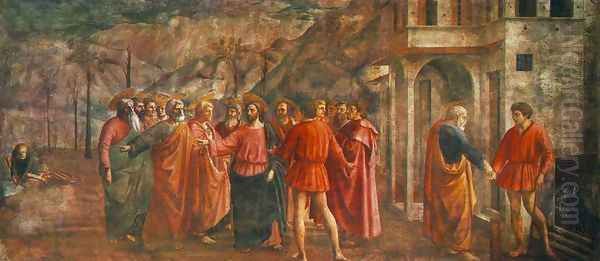 Tribute Money Oil Painting by Masaccio (Tommaso di Giovanni)