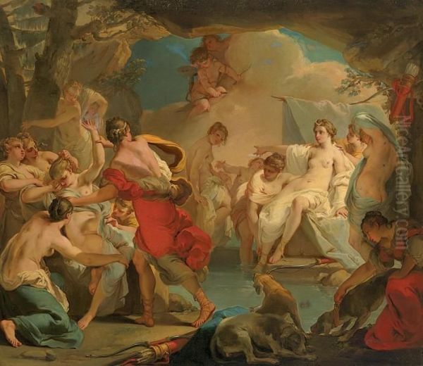 Diana And Callisto Oil Painting by Gaetano Gandolfi