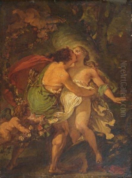 Psyche Et L'amour Oil Painting by Gaetano Gandolfi