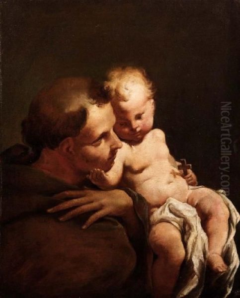 Sant'antonio E Il Bimbo Oil Painting by Gaetano Gandolfi