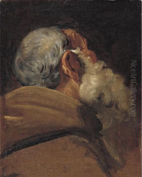 Head Of An Old Man Seen From Behind Oil Painting by Gaetano Gandolfi