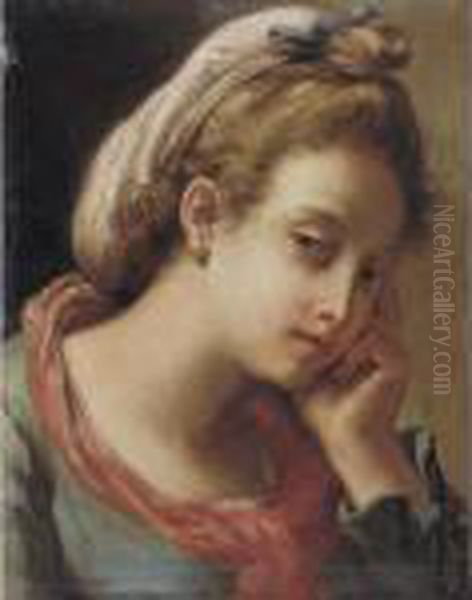 Portrait Of A Young Woman Oil Painting by Gaetano Gandolfi