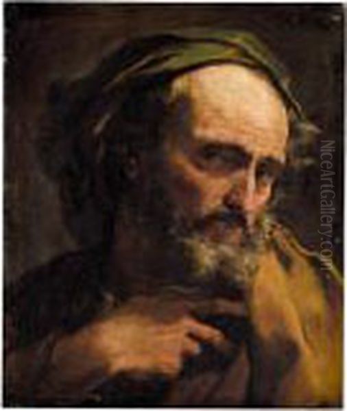 Study Of A Bearded Man, Head And Shoulders Oil Painting by Gaetano Gandolfi