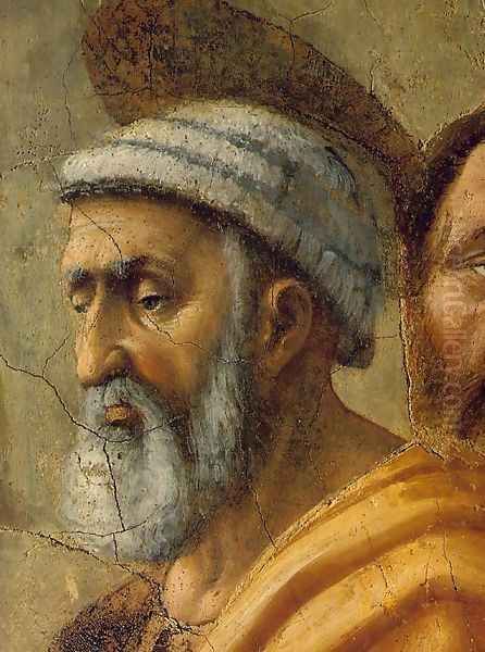 The Distribution of Alms and the Death of Ananias (detail) 1426-27 Oil Painting by Masaccio (Tommaso di Giovanni)