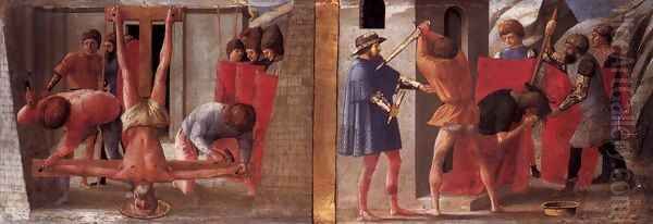 Predella panel from the Pisa Altar Oil Painting by Masaccio (Tommaso di Giovanni)