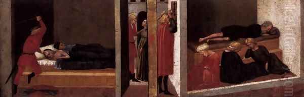 Predella panel from the Pisa Altar 2 Oil Painting by Masaccio (Tommaso di Giovanni)