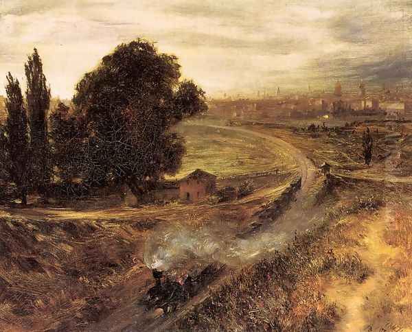 The Berlin-Potsdam Railway 1847 Oil Painting by Adolph von Menzel