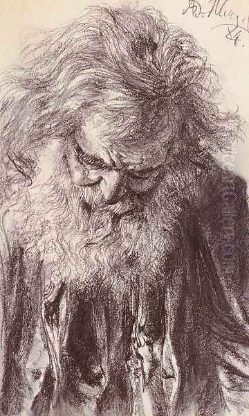 Portrait of an Old Man Oil Painting by Adolph von Menzel