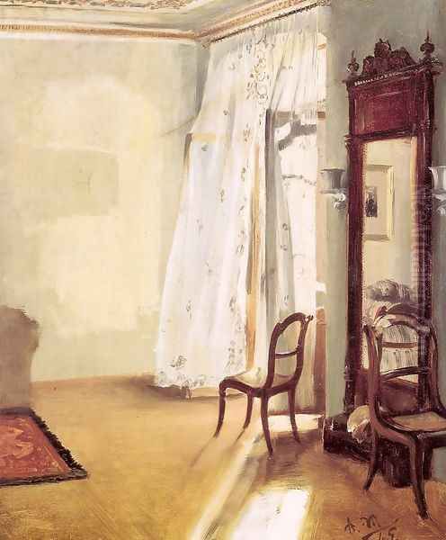 The French Window 1845 Oil Painting by Adolph von Menzel