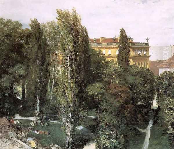 The Palace Garden of Prince Albert 1846 Oil Painting by Adolph von Menzel