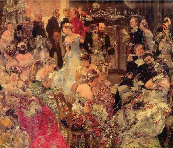 The dance hall, Detail Oil Painting by Adolph von Menzel