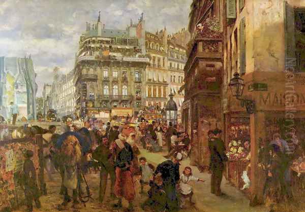 Weekday in Paris Oil Painting by Adolph von Menzel