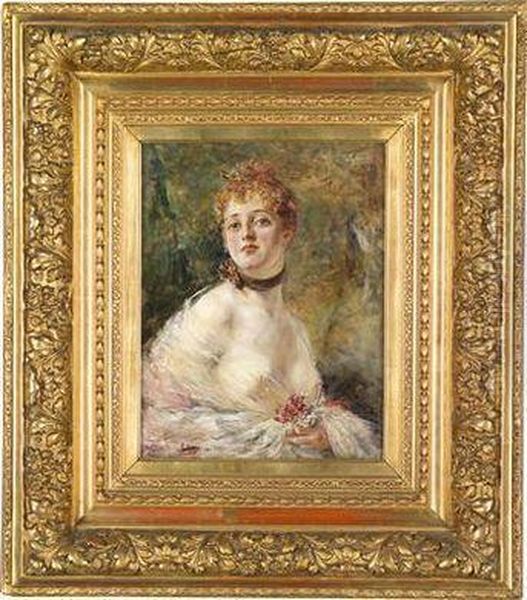 Bildnis Einer Dame Mit Roten Haaren Oil Painting by Eduardo Leon Garrido