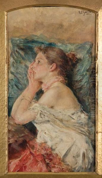 Portrait Of A Young Woman Oil Painting by Eduardo Leon Garrido