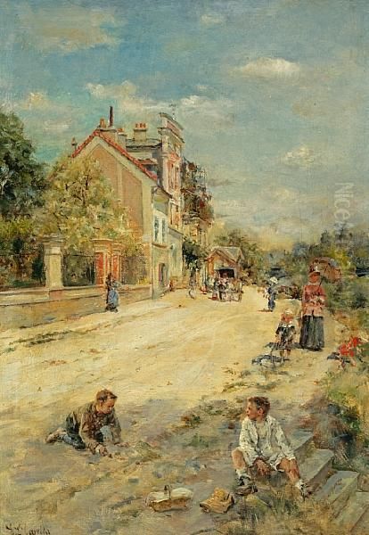 La Route Du Village Oil Painting by Eduardo Leon Garrido