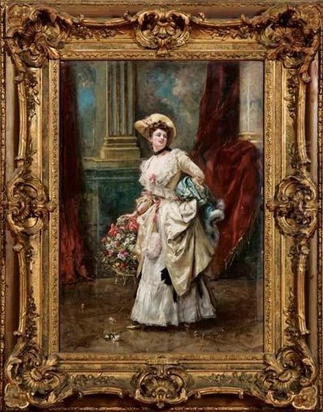 Donna In Un Interno Oil Painting by Eduardo Leon Garrido