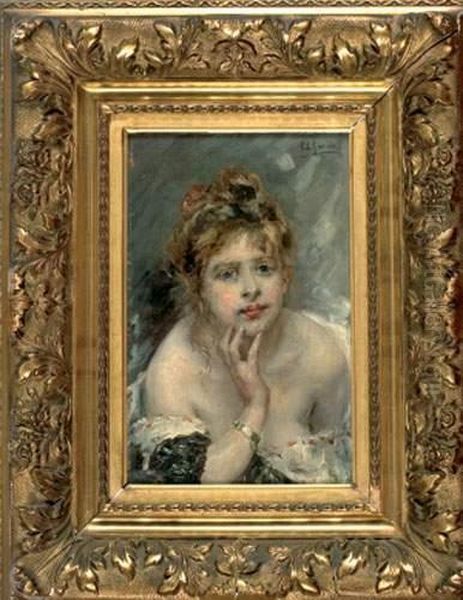 Portrait D'une Jeune Femme Oil Painting by Eduardo Leon Garrido