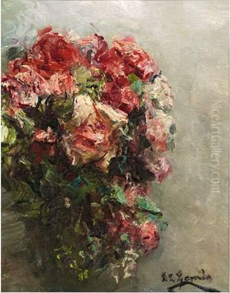 Bouquet De Fleurs. Oil Painting by Eduardo Leon Garrido