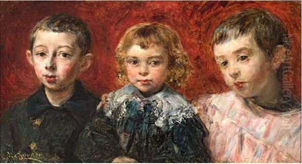 Portrait De Famille. Oil Painting by Eduardo Leon Garrido