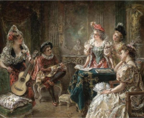 El Recital (the Recital) Oil Painting by Eduardo Leon Garrido