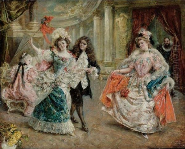 The Ball Oil Painting by Eduardo Leon Garrido