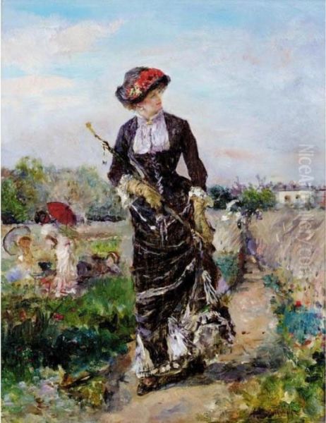 A Walk In The Country Oil Painting by Eduardo Leon Garrido