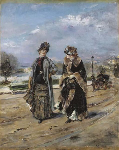 A Leisurely Promenade Oil Painting by Eduardo Leon Garrido