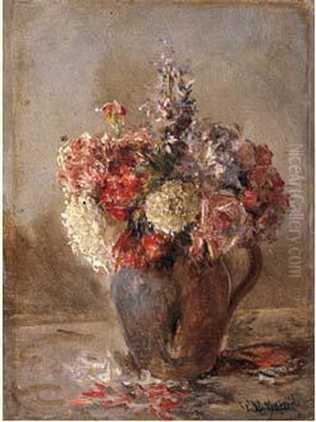 Le Pot De Fleurs Oil Painting by Eduardo Leon Garrido