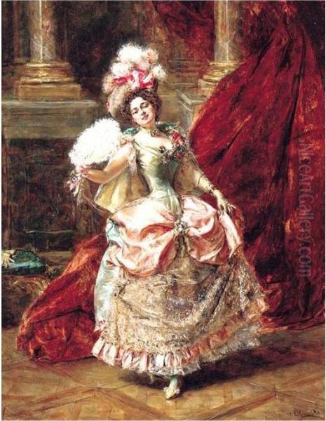 An Elegant Beauty Oil Painting by Eduardo Leon Garrido