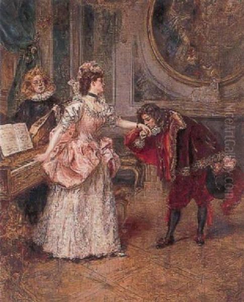 The Courtship Oil Painting by Eduardo Leon Garrido