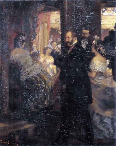 In the opera house Oil Painting by Adolph von Menzel