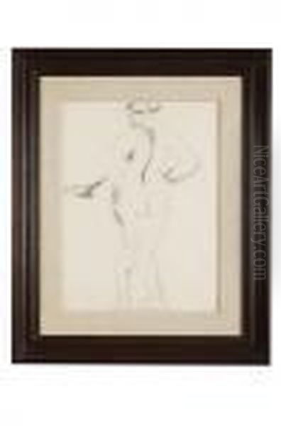 Standing Female Nude Oil Painting by Henri Gaudier-Brzeska