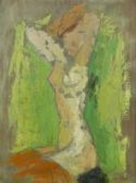 Female Nude Study Oil Painting by Henri Gaudier-Brzeska