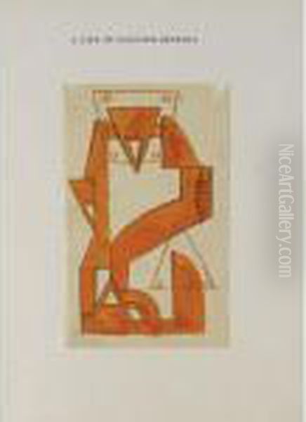 Vorticist Figure Oil Painting by Henri Gaudier-Brzeska