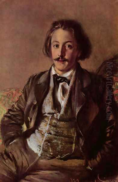 Portrait of Paul Johann Ludwig von Heyse Oil Painting by Adolph von Menzel