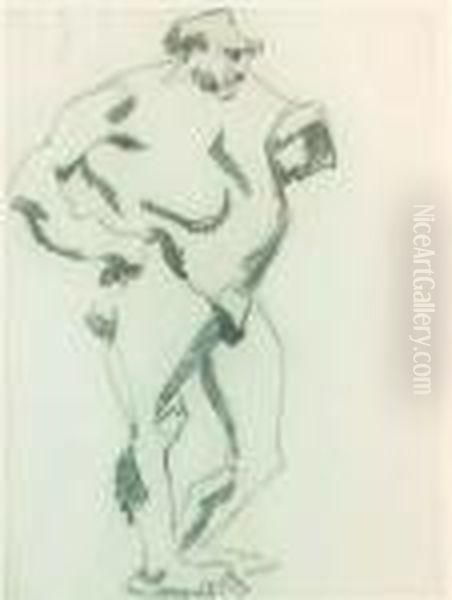 Male Nude, Horace Bodsky Oil Painting by Henri Gaudier-Brzeska