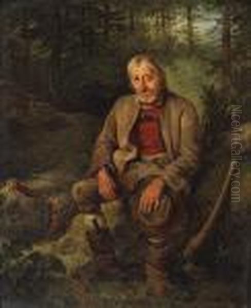 The Woodcutter Oil Painting by Friedrich Gauermann